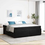 vidaXL Cadre de lit avec matelas Noir 200 x 200 cm tissu
