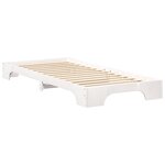 vidaXL Cadre de lit surélevé avec stockage Blanc bois