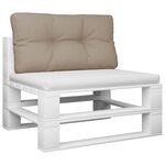 vidaXL Coussin de palette taupe 80x40x12 cm tissu