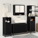 vidaXL Ensemble de mobilier de salle de bain 3 Pièces Chêne noir