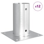 vidaXL Ancre ronde au sol 12 Pièces Argenté 15 x 15 x 15 cm métal