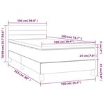 vidaXL Sommier à lattes de lit avec matelas Gris foncé 100x200cm Tissu