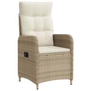 vidaXL Chaise de jardin inclinable Beige et blanc crème