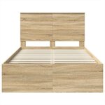 vidaXL Cadre de lit avec tête de lit Sonoma 120 x 200 cm Pin massif