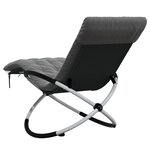 vidaXL Chaise longue géométrique avec coussin noir et gris acier