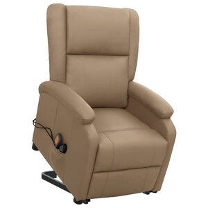 vidaXL Fauteuil de massage Cappuccino Similicuir