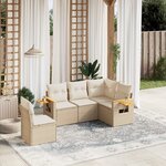 vidaXL Salon de jardin avec coussins 5 Pièces beige résine tressée