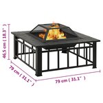 vidaXL Foyer avec tisonnier 79x79x46 5 cm XXL acier