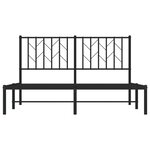 vidaXL Cadre de lit métal sans matelas avec tête de lit noir 140x200cm