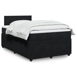 vidaXL Sommier à lattes de lit avec matelas noir 120x190 cm velours