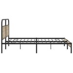 vidaXL Cadre de lit en métal sans matelas chêne fumé 193x203 cm
