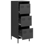 vidaXL Buffet haut noir 39x35x103 5 cm acier