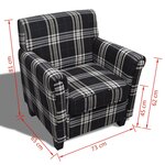 vidaXL Fauteuil avec coussin Noir Tissu