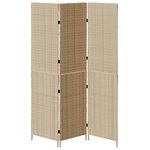 vidaXL Paravent 3 panneaux pliable beige 147x180 cm en poly rotin