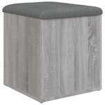 vidaXL Banc de rangement sonoma gris 42x42x45 cm bois d'ingénierie