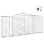 vidaXL Paniers à gabions arqués 3 Pièces 400x30x160/180 cm Fer galvanisé