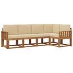 vidaXL Ensemble de canapés d'extérieur 5 pc Naturel et Beige
