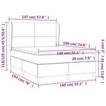 vidaXL Sommier à lattes de lit avec matelas Noir 140x190 cm Tissu