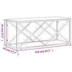 vidaXL Table basse acier inoxydable et bois massif de récupération