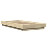 vidaXL Cadre de lit avec lumières LED chêne sonoma 100x200 cm