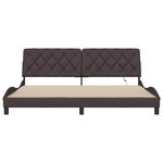 vidaXL Cadre de lit avec LED sans matelas marron foncé 200x200cm tissu