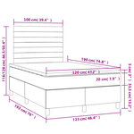 vidaXL Sommier à lattes de lit avec matelas crème 120x190 cm tissu