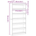 vidaXL Bibliothèque Chêne artisanal Bois massif 100 x 30 x 198 cm