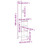 vidaXL Buffet haut Chêne fumé 34 5x34x180 cm Bois d'ingénierie