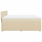vidaXL Sommier à lattes de lit avec matelas Crème 180x200 cm Tissu
