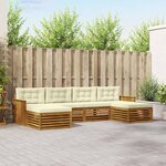 vidaXL Ensembles de canapés avec coussin 6 Pièces Naturel et Crème