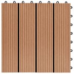 vidaXL Carreau de terrasse 11 Pièces WPC 30 x 30 cm 1 m² Couleur Teck