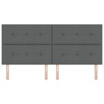 vidaXL Tête de lit LED avec tête de lit Gris foncé 200 cm Polyester