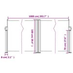 vidaXL Auvent latéral rétractable terre cuite 100x1000 cm
