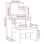vidaXL Ensemble de coiffeuse vieux bois bois d'ingénierie