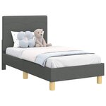vidaXL Cadre de lit pour tout-petit avec tête de lit Gris foncé tissu