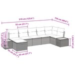 vidaXL Ensemble de 7 Pièces de Canapé de Jardin avec Coussins Beige en Rattan