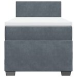 vidaXL Sommier à lattes de lit et matelas Gris foncé 90x200 cm Velours