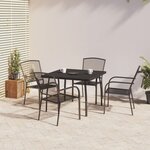 vidaXL Ensemble à manger de jardin 5 Pièces anthracite acier
