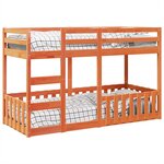vidaXL Lit superposé cire marron 75x190 cm bois de pin massif