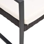 vidaXL Ensemble à manger de jardin 5 Pièces et coussins marron rotin PP
