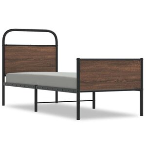 vidaXL Cadre de lit sans matelas 75x190cm chêne marron bois ingénierie