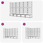 vidaXL Bac à fleurs avec Treillis 5 Pièces Blanc 120 x 120 x 125.5 cm PP