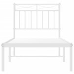 vidaXL Cadre de lit métal sans matelas avec tête de lit blanc 80x200cm