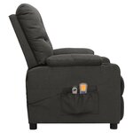 vidaXL Fauteuil électrique de massage Gris foncé Tissu