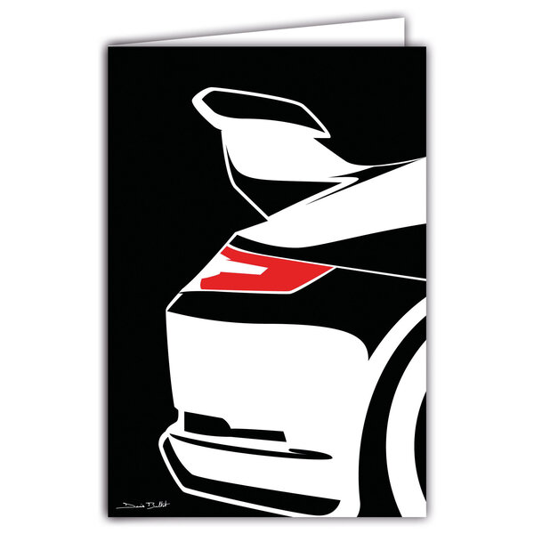 69-1111 Carte Voiture de Sport Luxe Automobile Lignes emblématiques Illustration Graphique Moderne Design épuré coloré Objet de Collection pour Passionné -Avec Enveloppe 12x17cm -Fabrication française