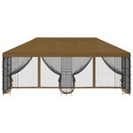 vidaXL Gazebo avec murs latéraux 6 x 3 m Taupe Polyester et Acier 190