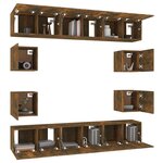 vidaXL Ensemble de meubles TV 10 Pièces Chêne fumé Bois d'ingénierie