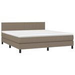 vidaXL Sommier à lattes de lit avec matelas LED Taupe 180x200 cm Tissu