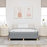 vidaXL Lit à ressorts avec matelas Gris clair 140 x 190 cm tissu
