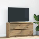 vidaXL Meuble TV chêne artisanal 100x35x54 cm bois d'ingénierie